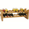 18-Bottle Stackable Bamboo Wine Rack