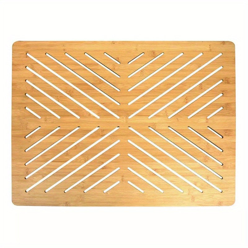 Bamboo Floor and Bath mat with Non-Slip Rubber Feet