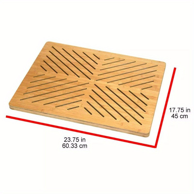 Bamboo Floor and Bath mat with Non-Slip Rubber Feet