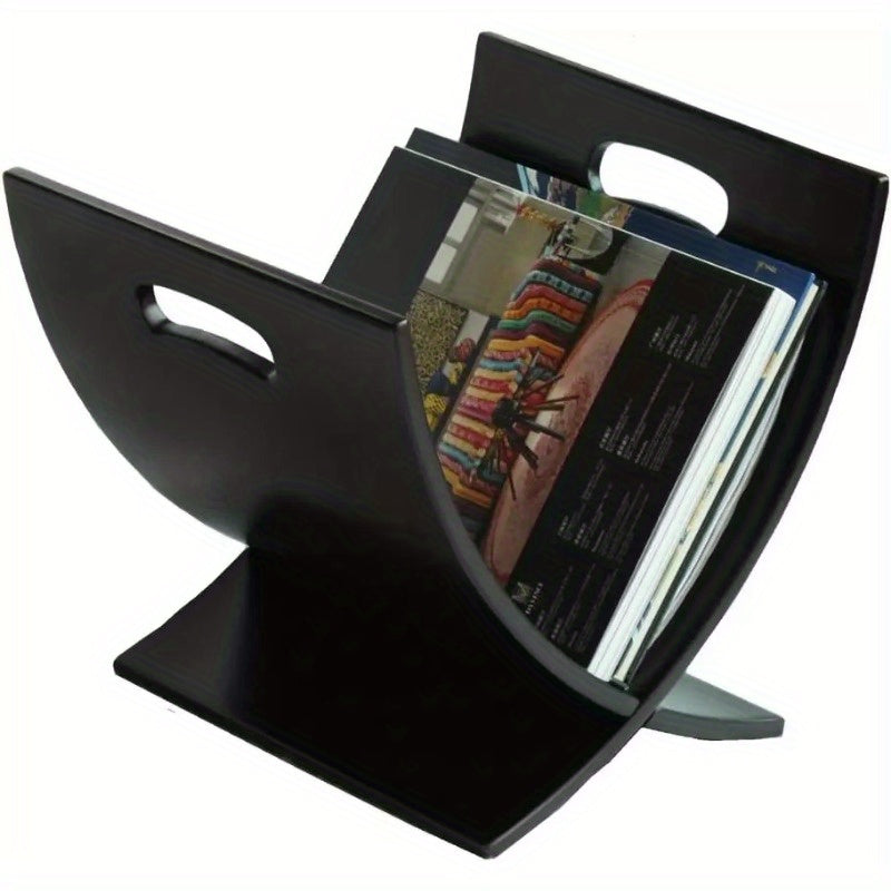 Contemporary Espresso Finish Wooden Magazine Rack M1170