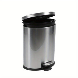 1.3 Gallon Trash Can, Oval Bathroom Trash Can, Stainless Steel