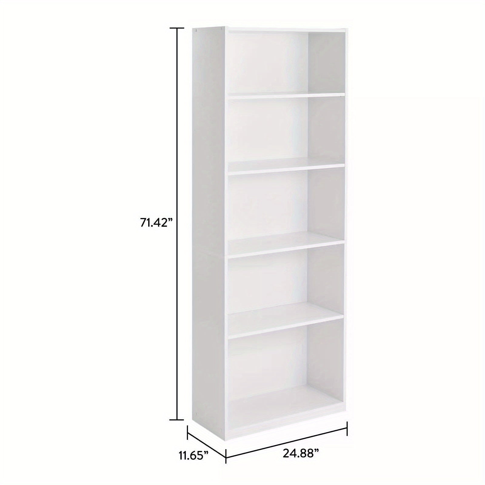 Mainstays 5-Shelf Bookcase with Adjustable Shelves, White