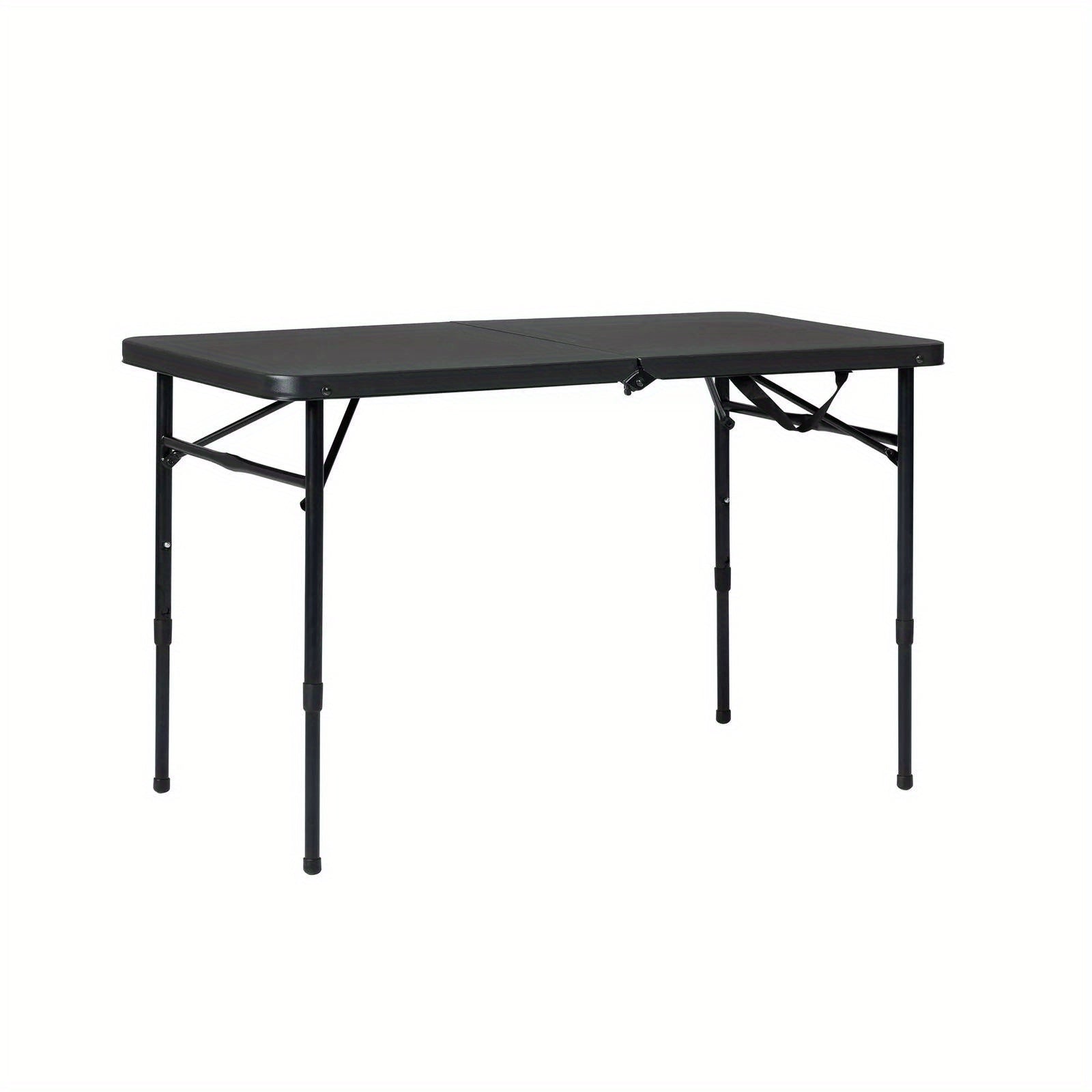 40"L x 20"W Rich Black Folding Table - Adjustable Height, Fold-in-Half, Space-Saving, Durable, Easy-to-Store, Mainstays Brand - Ideal for Indoor and Outdoor Events, Parties, and Gatherings