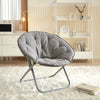 CozySoft Saucer Chair - Large, Foldable, Soft Faux Fur, Lazy Lounge Chair for Adults with Sturdy Metal Frame, Perfect for Relaxation and Leisure Time