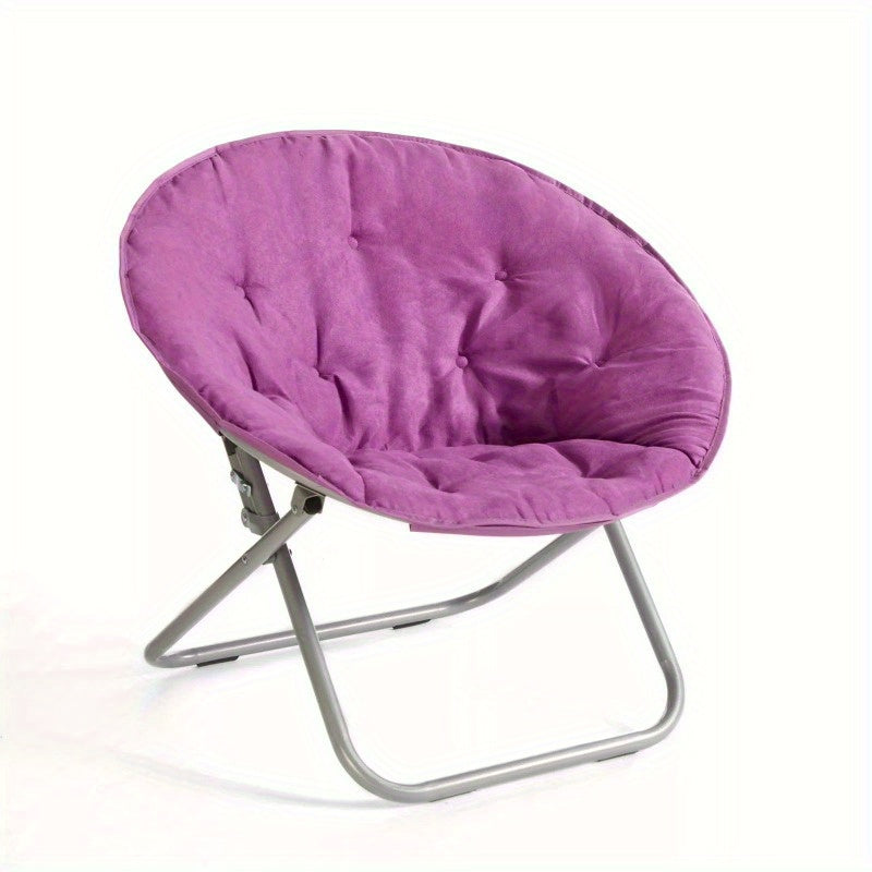 CozySoft Saucer Chair - Large, Foldable, Soft Faux Fur, Lazy Lounge Chair for Adults with Sturdy Metal Frame, Perfect for Relaxation and Leisure Time