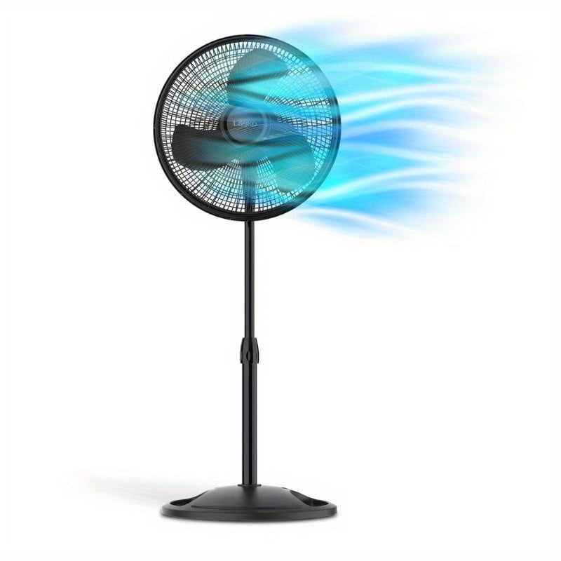 16 Pedestal Stand Up Oscillating Fan with 3 Speeds Settings Ultra Quiet Adjustable Heights for Bedroom, Living Room, Home and Office 2 Packs Black