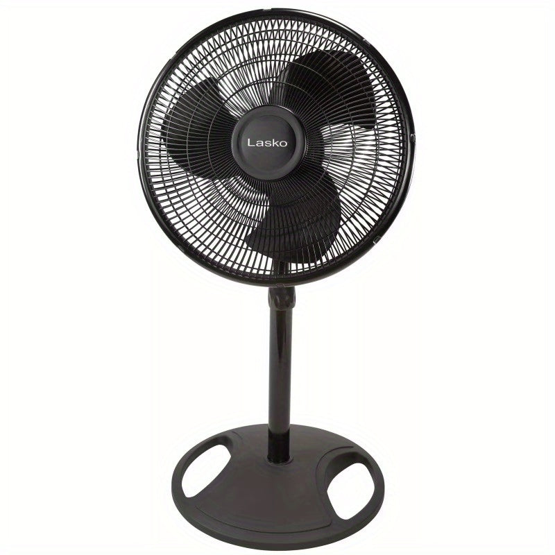 16 Pedestal Stand Up Oscillating Fan with 3 Speeds Settings Ultra Quiet Adjustable Heights for Bedroom, Living Room, Home and Office 2 Packs Black