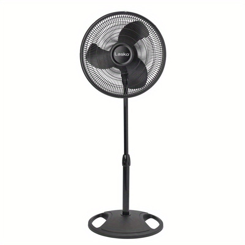 16 Pedestal Stand Up Oscillating Fan with 3 Speeds Settings Ultra Quiet Adjustable Heights for Bedroom, Living Room, Home and Office 2 Packs Black