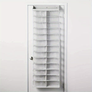 Over The Door 26 Shelf Mesh Shoe Organizer Light Gray