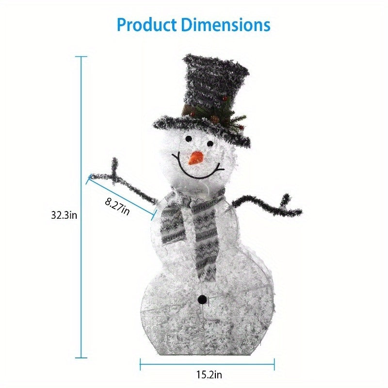 LED Christmas Snowman Decoration Light Collapsible Battery Operated