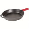 Lodge Cast Iron Skillet with Red Silicone Hot Handle Holder, 12-Inch