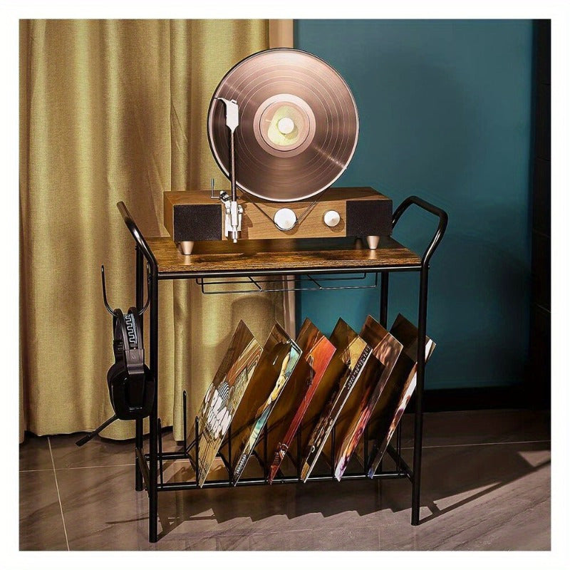 Record Player Stand, Turntable Stand, Record Player Table, Turntable Stand with Record Storage, Wooden Vinyl Record Stand