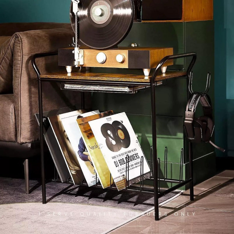 Record Player Stand, Turntable Stand, Record Player Table, Turntable Stand with Record Storage, Wooden Vinyl Record Stand