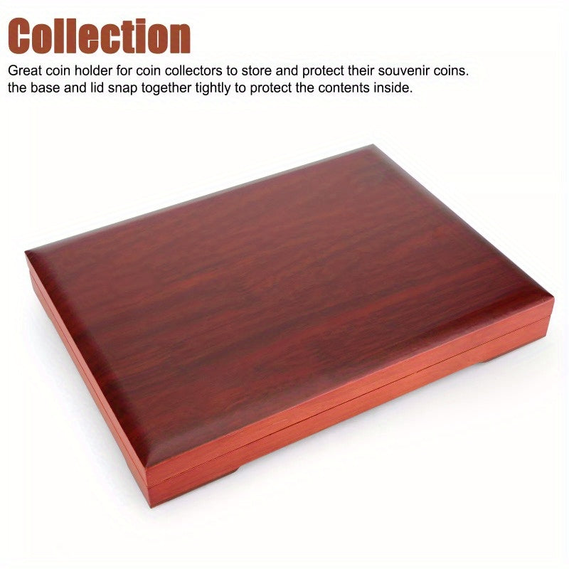 Coin Slab Storage Box Solid Wooden Display Case for 6 Certified PCGS NGC Holders