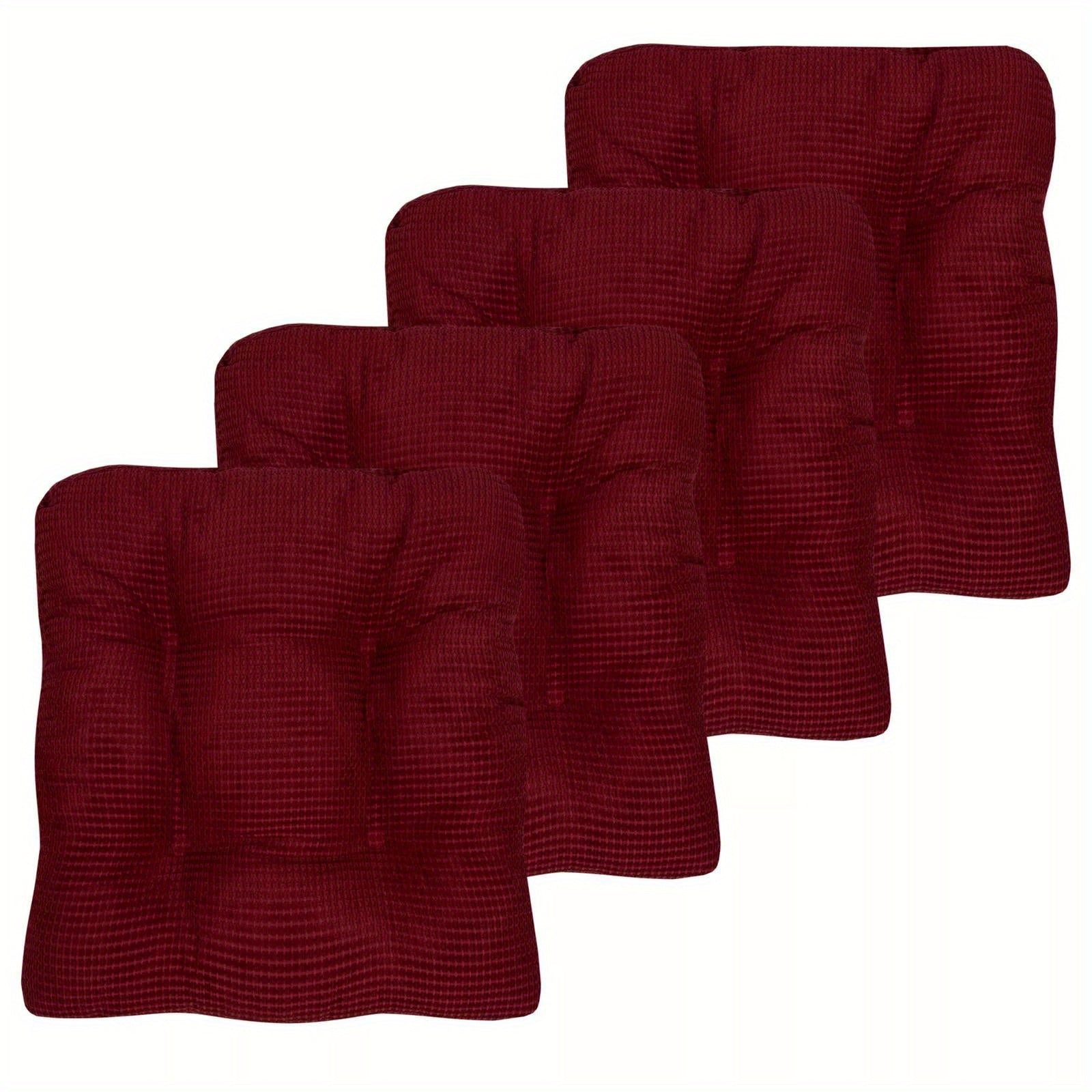 4 Pack Fluffy Memory Foam Non-Slip Chair Cushion Pads