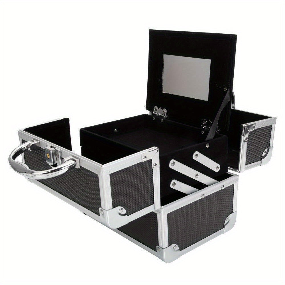 Pro Aluminum Makeup Train Case Jewelry Box Cosmetic Organizer 4 Style