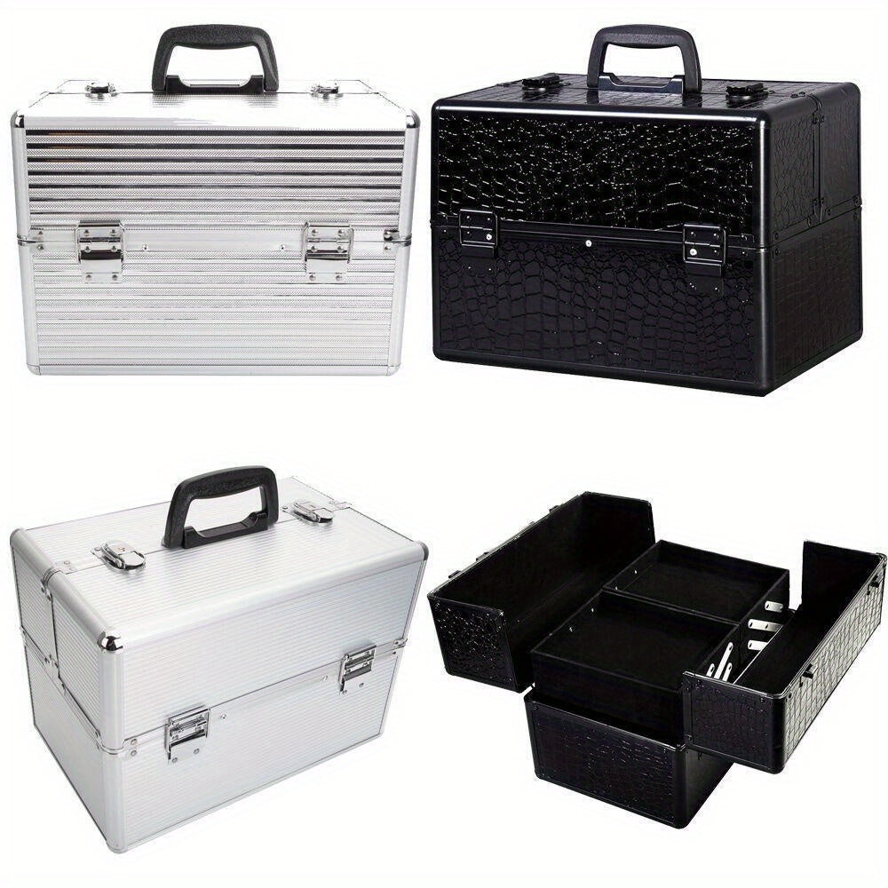 Pro Aluminum Makeup Train Case Jewelry Box Cosmetic Organizer 4 Style