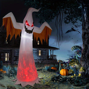 12FT Halloween Inflatable Giant Ghost with Red Eye Led Lights Blow Up Decoration