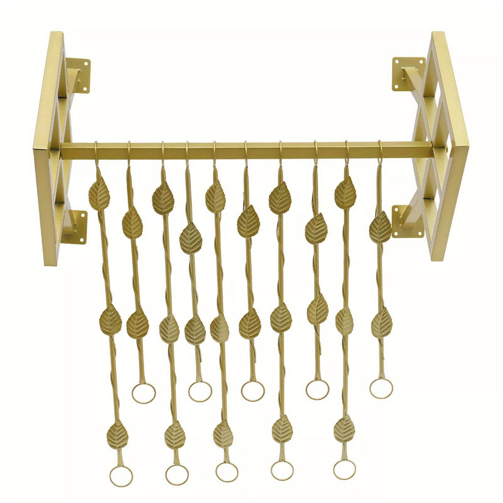 Retro Garment Rack Boutique Clothes Display with Shelf & 10 Hanging Chains