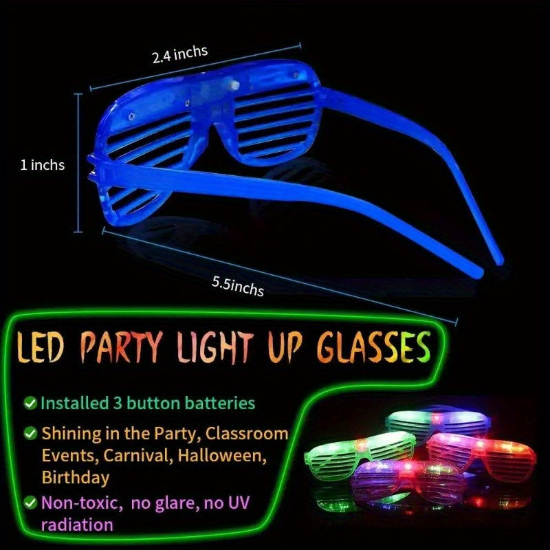 60 Pack LED Party Light Up Glasses, 5 Colors Light Up Glow Halloween Birthday