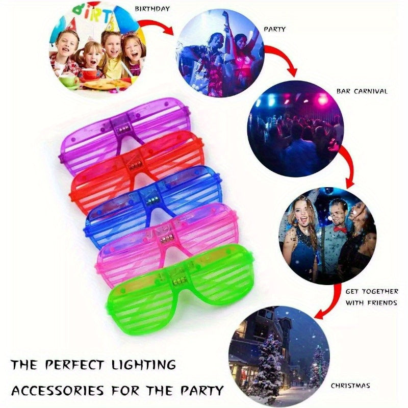 60 Pack LED Party Light Up Glasses, 5 Colors Light Up Glow Halloween Birthday