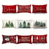 9pcs Merry Christmas Lumbar Pillow Snowman & Christmas Tree Print Cushion