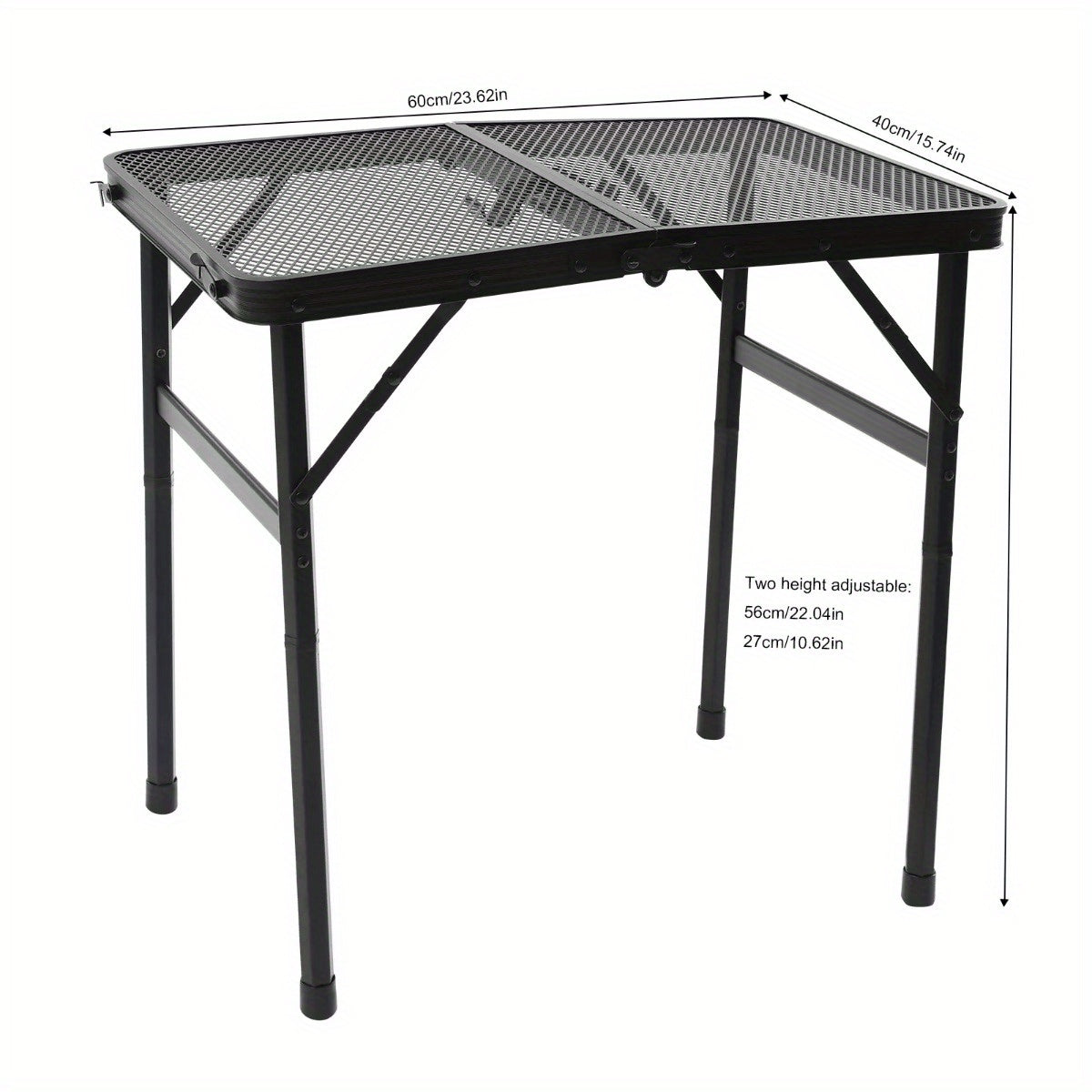 Adjustable Height Folding Table for Grill, Outdoor Picnic & Camping