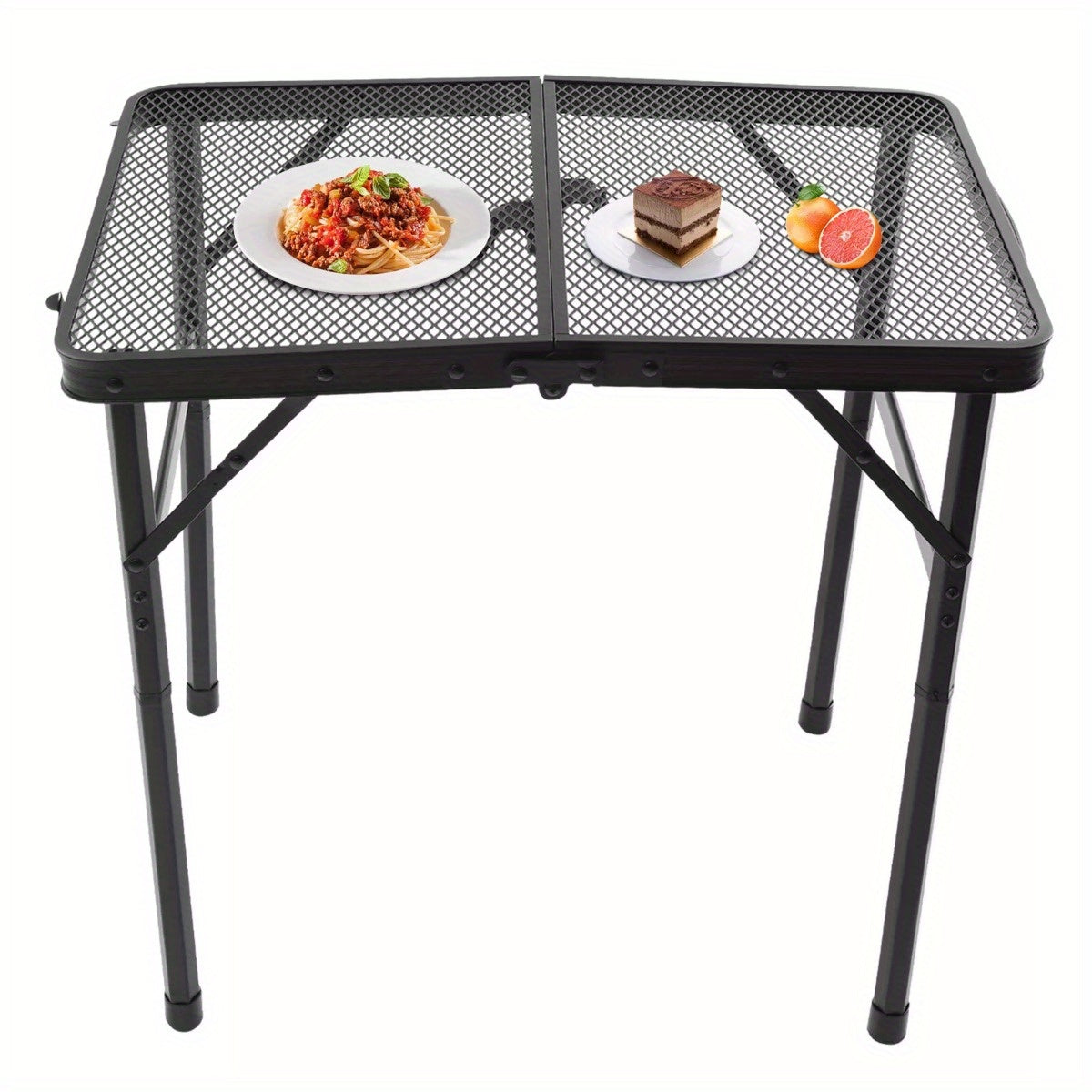 Adjustable Height Folding Table for Grill, Outdoor Picnic & Camping