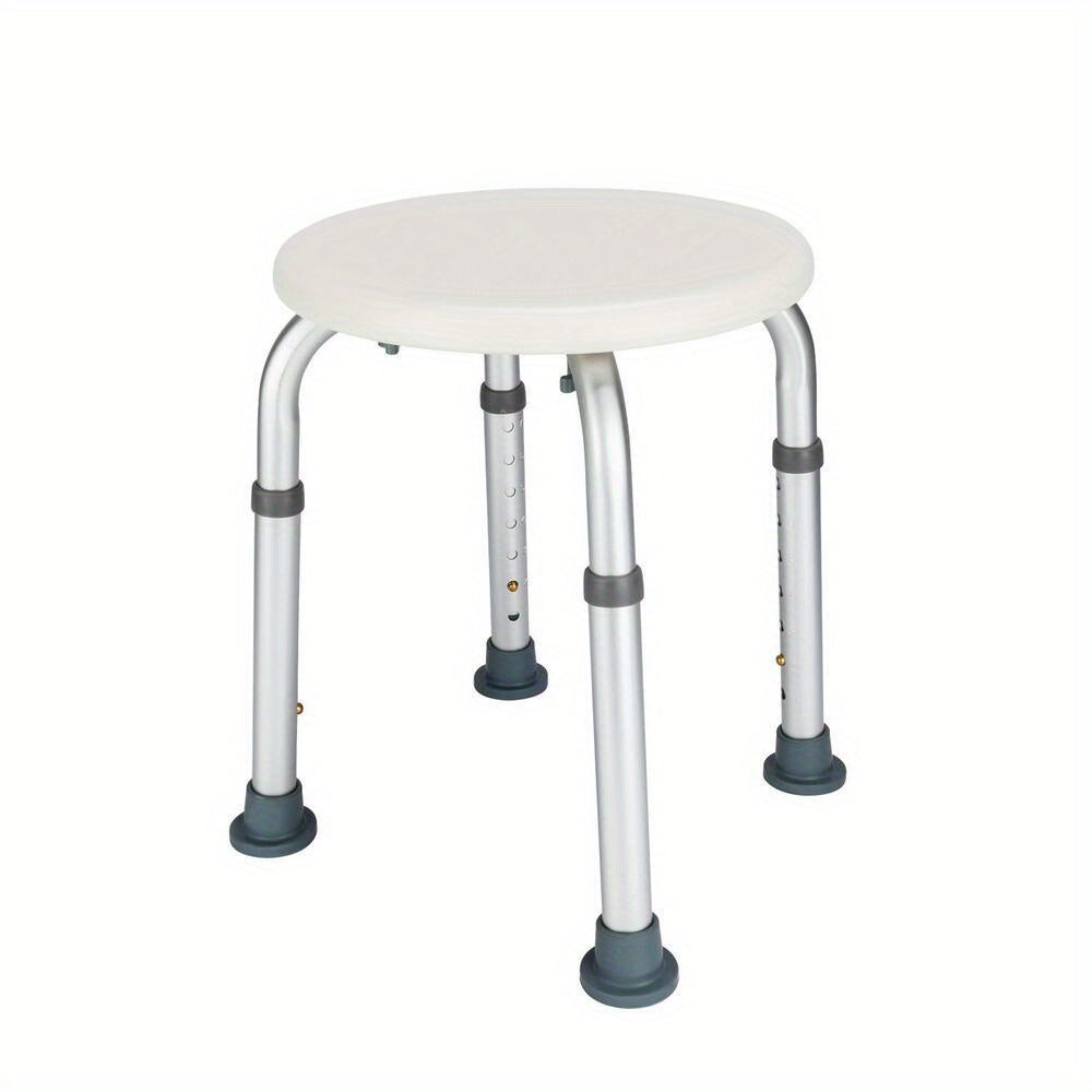 Adjustable Height Medical Shower Chair - Round Bath Tub Bench Stool Seat