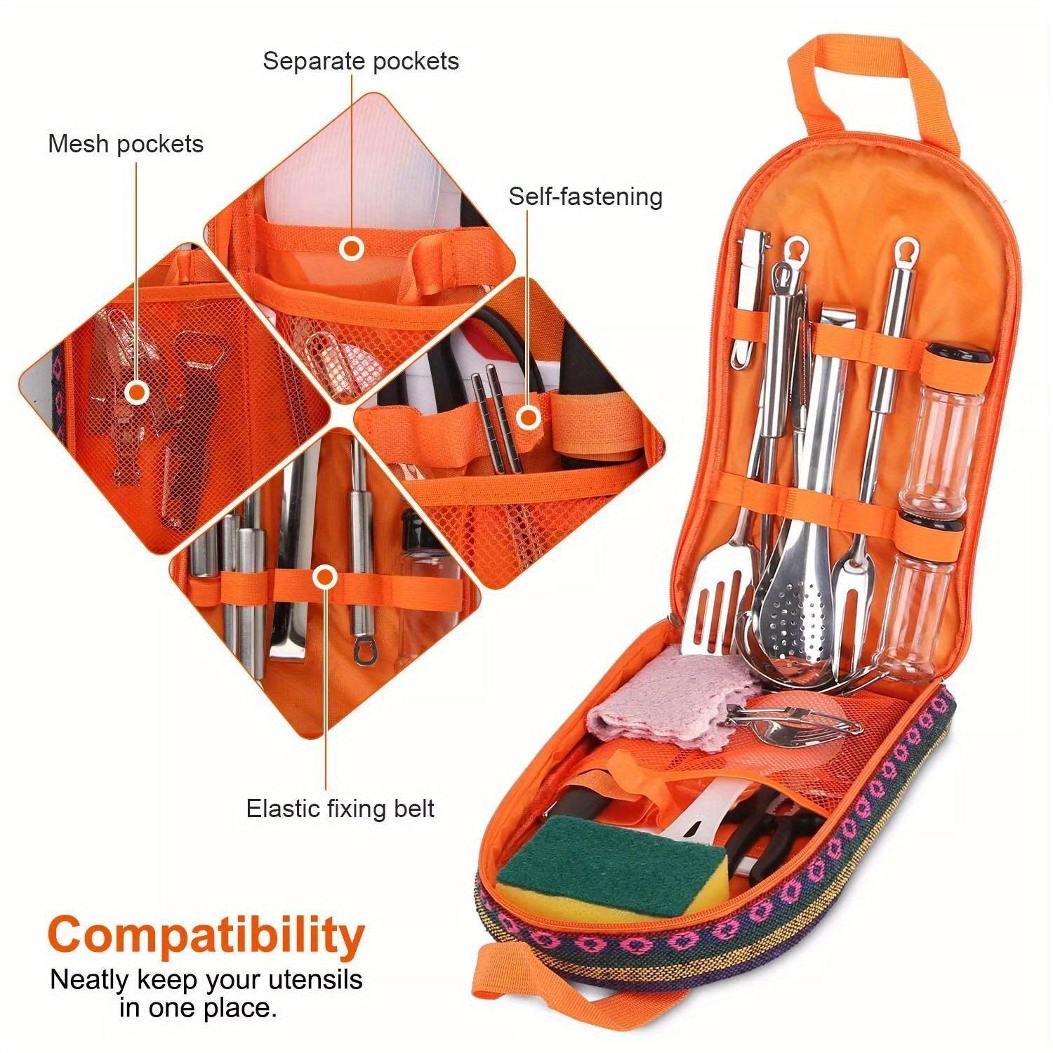 Camping Cooking Utensils Set Kitchenware Cookware Equipment Out/Indoor Gear Kit