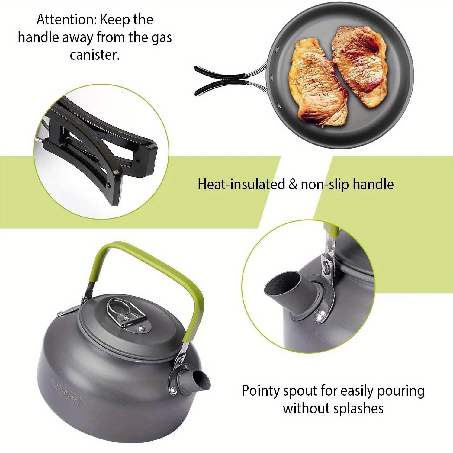 Portable Outdoor Camping Cookware Backpacking Hiking Cooking Pot Pans Equipment