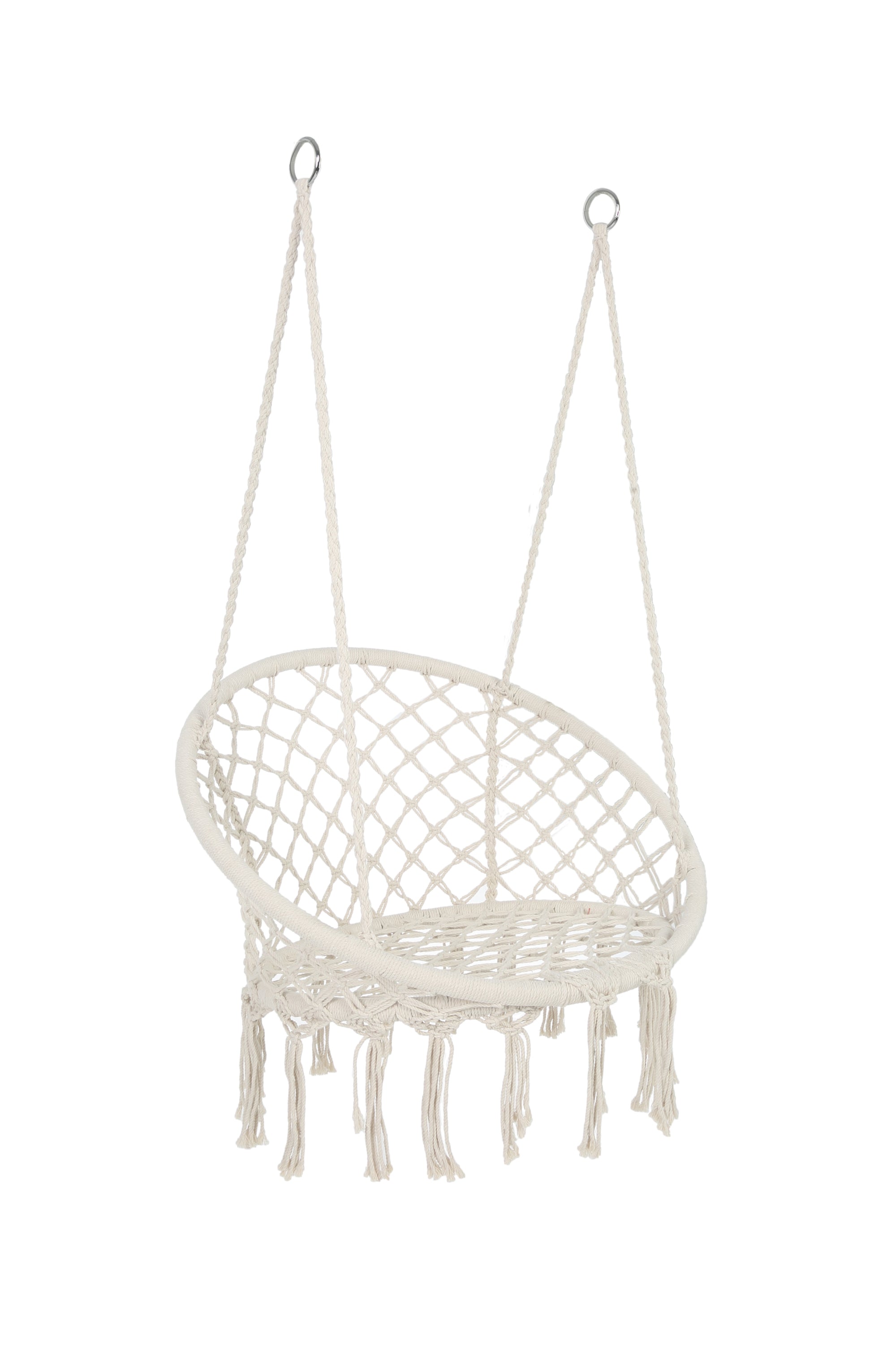 Hammock Chair Macrame Swing  Max 330 Lbs Hanging Cotton Rope Hammock Swing Chair for Indoor and Outdoor