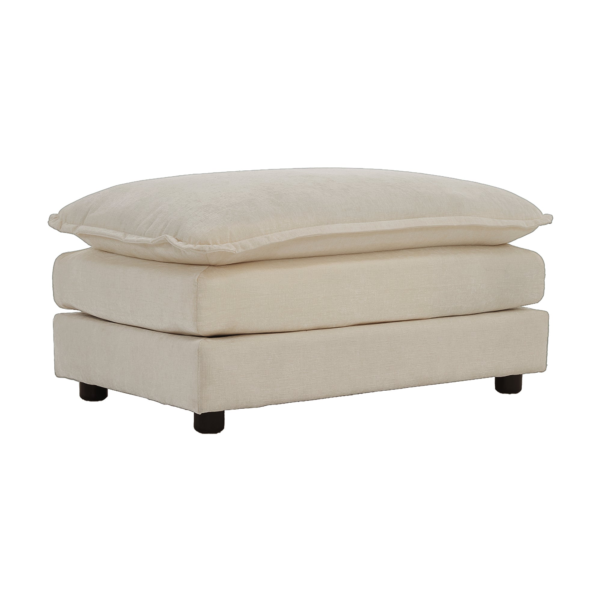 Chenille Fabric Ottomans Footrest to Combine with 2 Seater Sofa, 3 Seater Sofa and 4 Seater Sofa, Beige