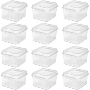 Sterilite Flip Top Storage Boxes - Clear Organizers, 12-Pack for Easy Access