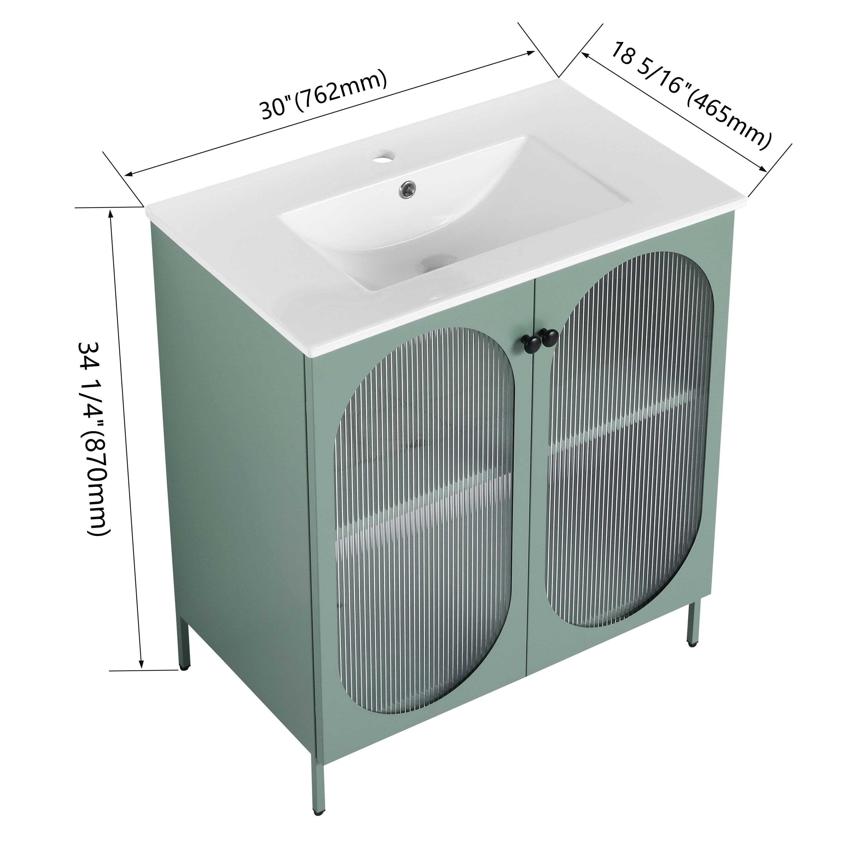 30 Inch Freestanding Bathroom Vanity With Ceramic SInk