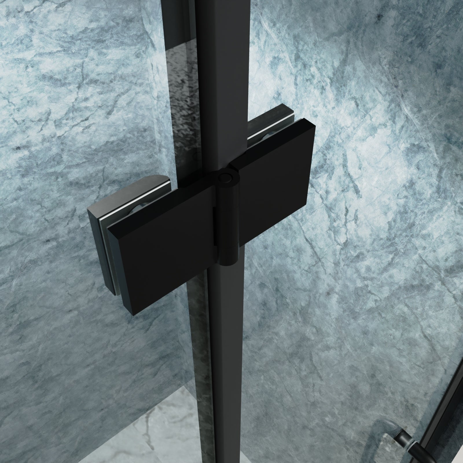 34-35"W x 72"H Bi-Fold Semi-Frameless Shower Doors in Matte Black with Clear Glass