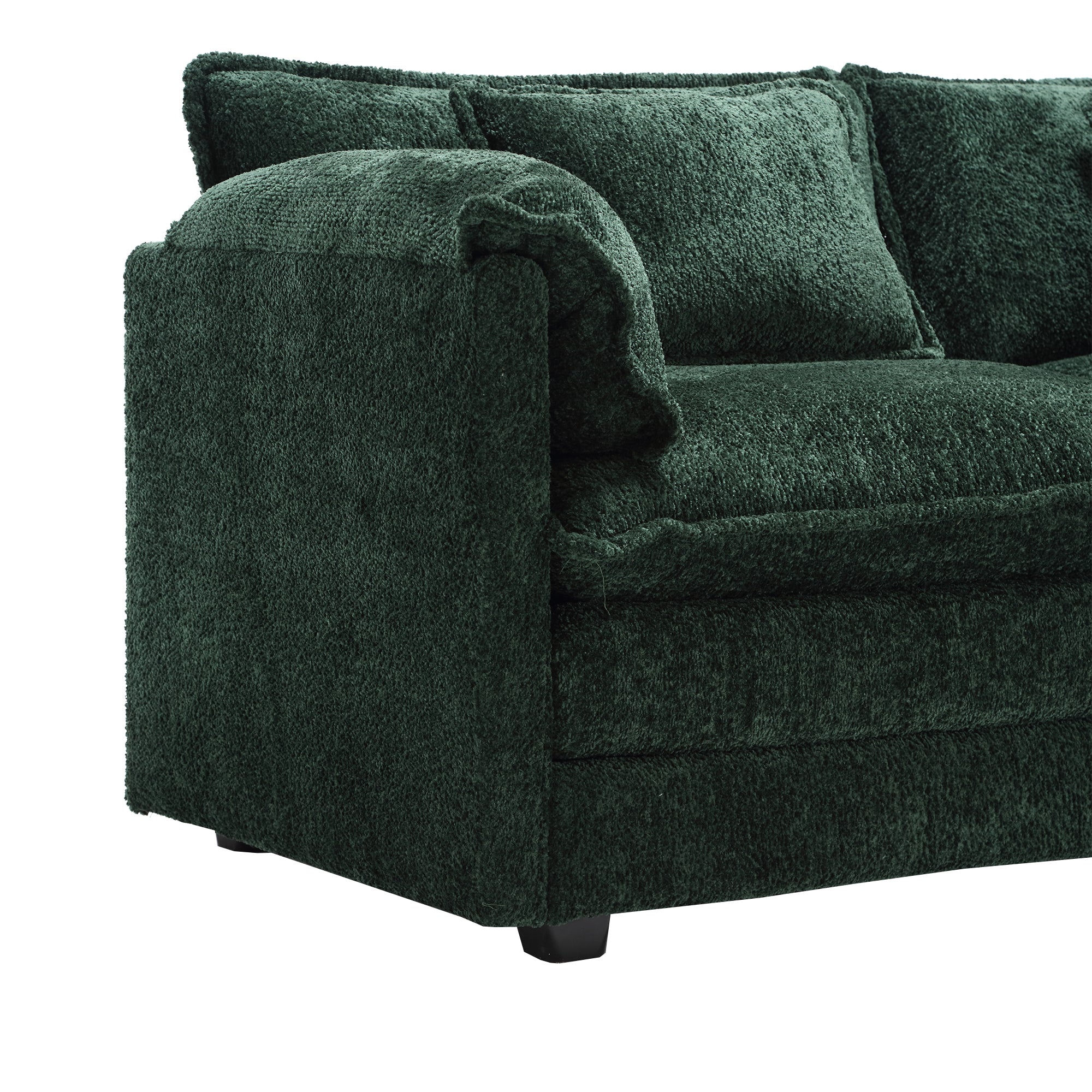 Modern Large boucle Fabric L-Shape Sectional Chenille fabric, movable pedals, detachable armrests, oversized three-seat Sofa