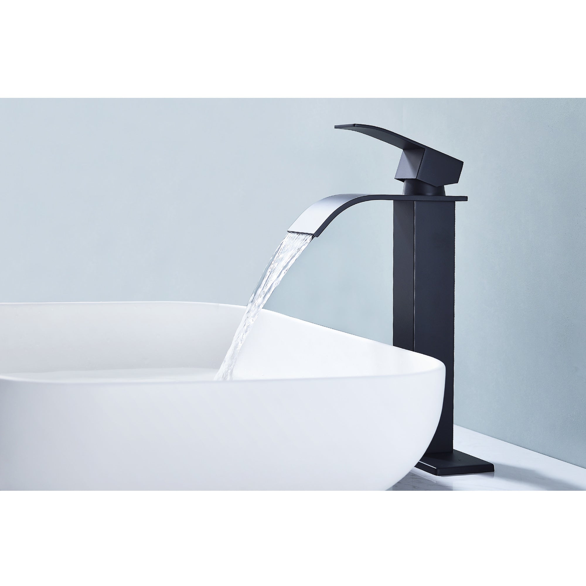 Waterfall Spout Single Handle Bathroom Sink Faucet