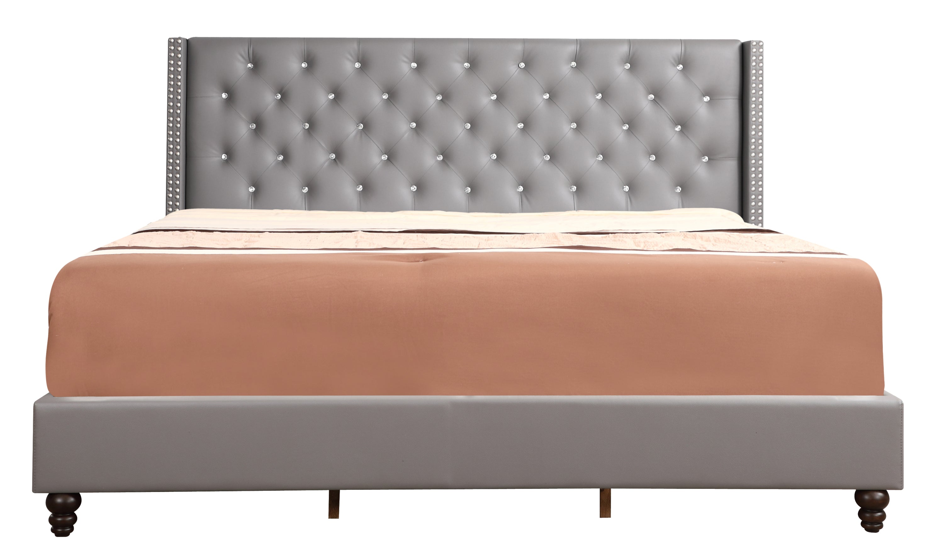 Chic Transitional King Upholstered Bed