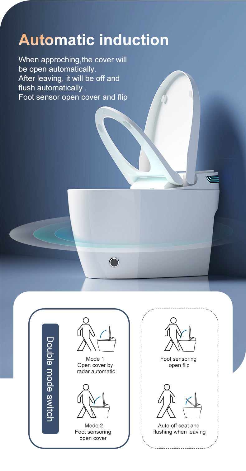 Smart Toilet with Bidet Built-in, Auto Dual Flush, Auto Open & Close Bidet Toilet with Heated Seat, Instant Warm Water, Remote Control, ADA Height Tankless Toilet, Digital Display, Elongated