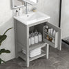 20" Bathroom Vanity with Sink, Bathroom Cabinet with Soft Closing Door, Storage Rack and Open Shelf, Grey