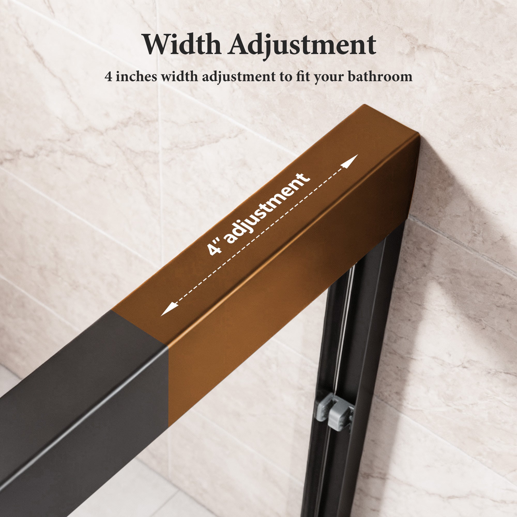 50-54 x 70 in Semi-Frameless Double Sliding Shower Door - 50-54 x 70 in / Matte Black view 6