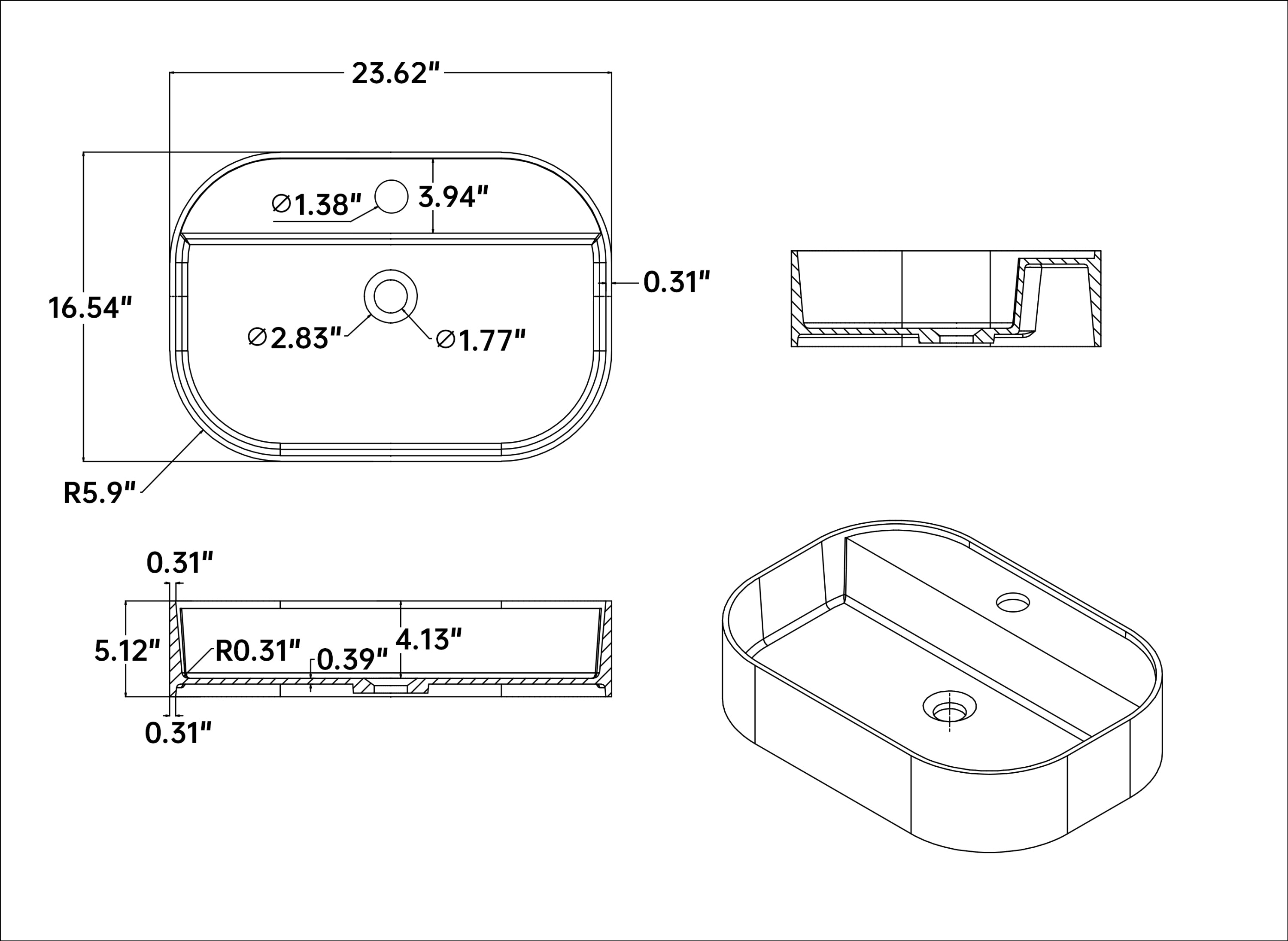 Solid surface Basin