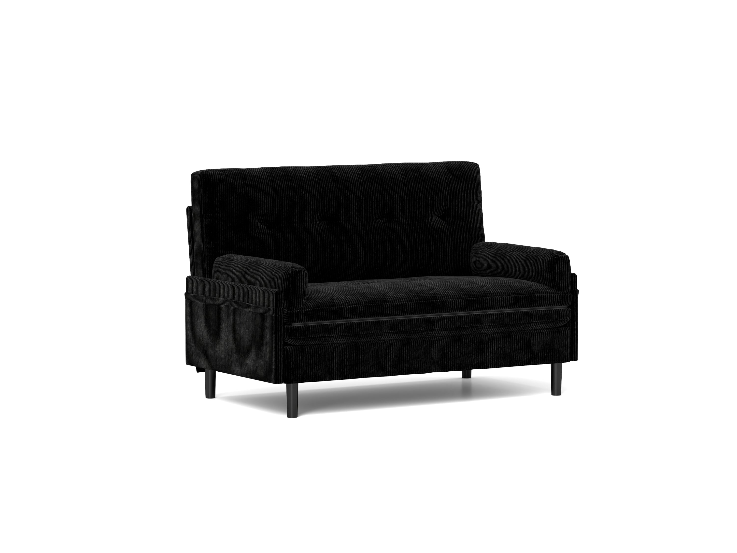 Black 2 seater sofa sleeper with recline fuction