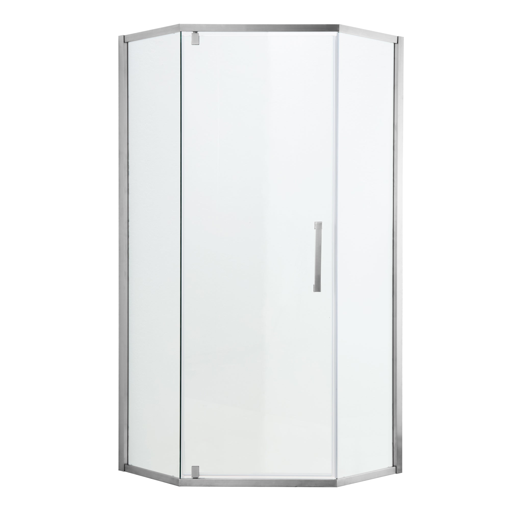 Shower Door 34-1/8"W x 72"H Semi-Frameless Neo-Angle Hinged Shower Enclosure, Chrome