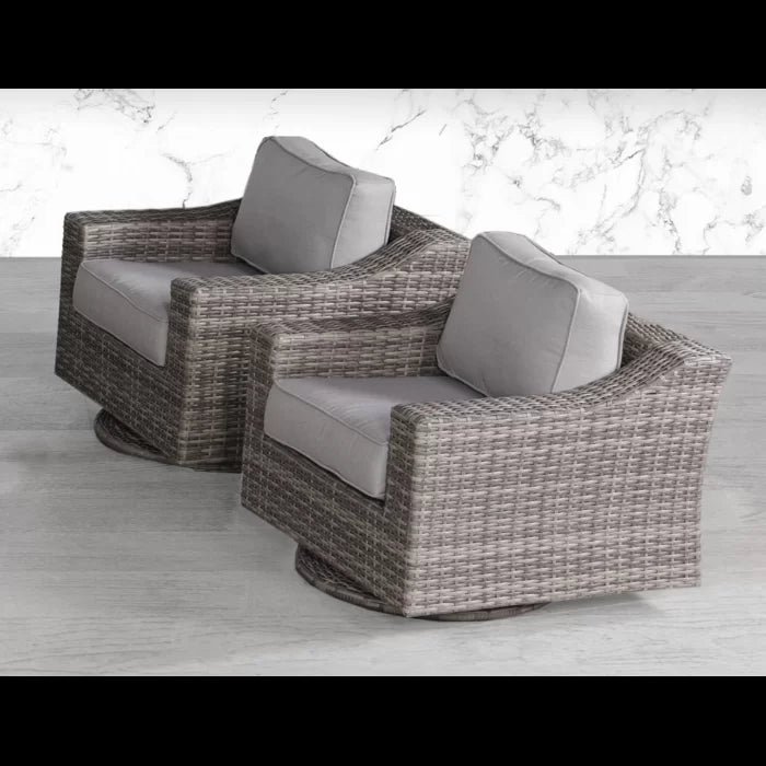 Elegant Fully Assembled Swivel Patio Chair with Luxurious Cushions – Perfect for Outdoor Relaxation