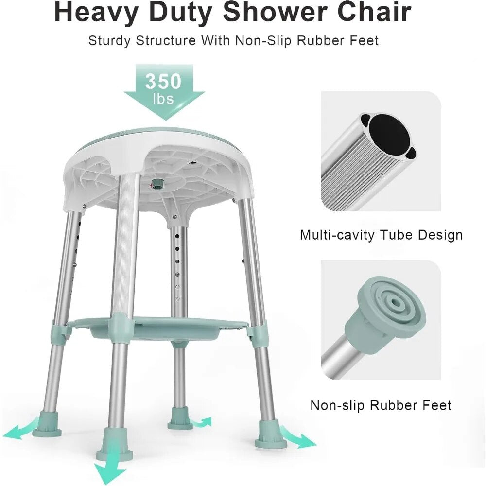Efforest Swivel Shower Chair with Adjustable Height