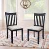 Dining Room Furniture Black Finish Set of 2 Seating Chairs Cushion Seats Wooden Back Kitchen Breakfast Chairs