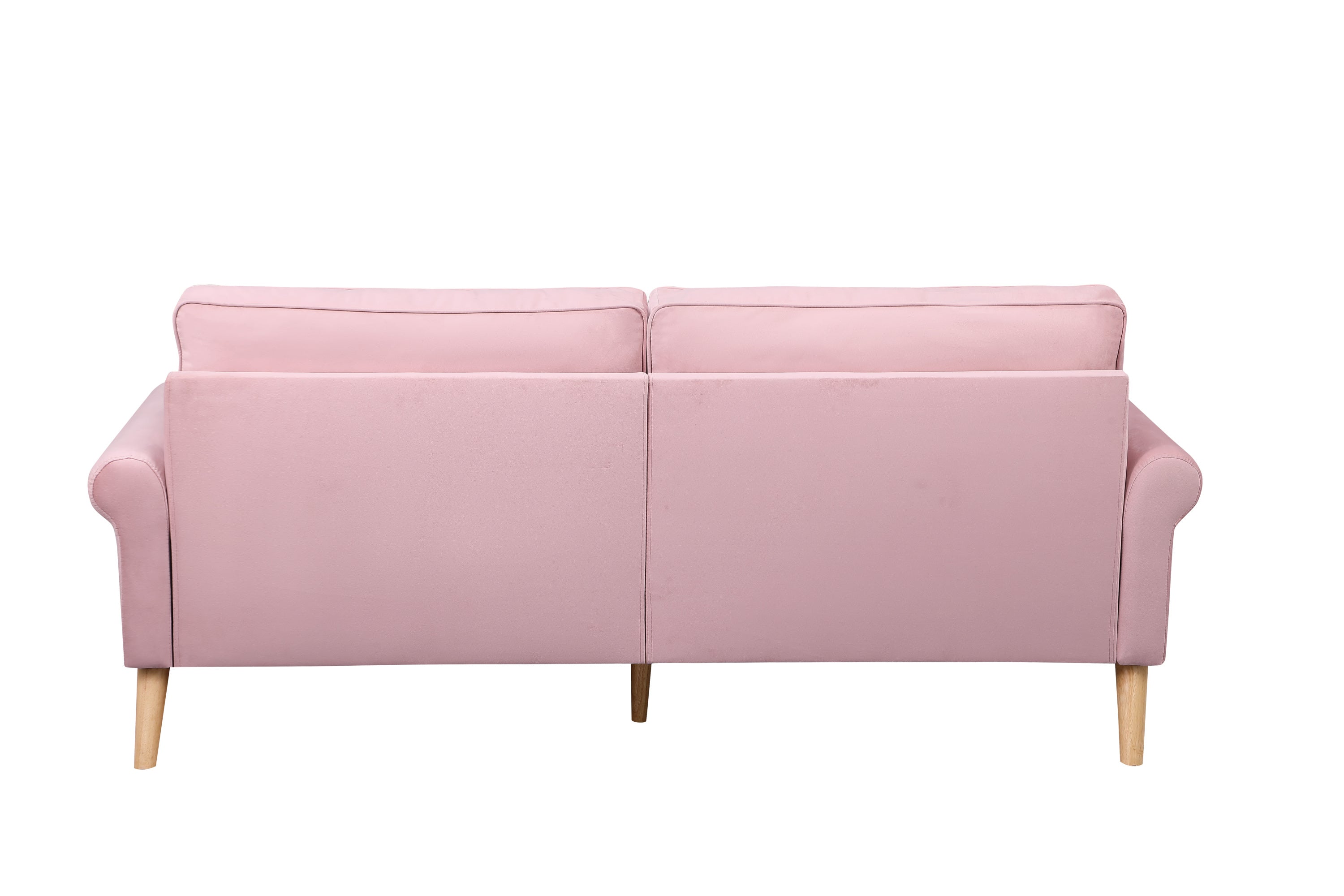 Living Room Sofa,3-Seater Sofa , with  Copper Nail on Arms ,Three Pillow,Pink