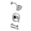 Chrome 6 Inch Shower Faucet wih Tub Spout Combo (Valve Included)